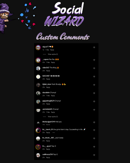 Instagram Custom Kommentar - SocialWizard ✨